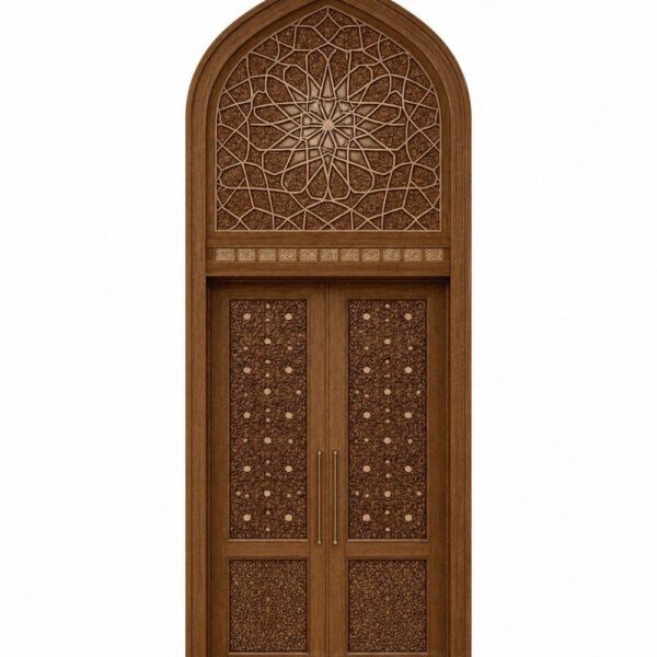 CNC Oyma Ahşap Cami Kapısı – Özel Proje Detayı