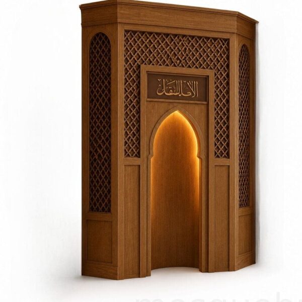 Custom Prayer Room Interior Design – Model PR-0008 – custom wooden mosque mihrab