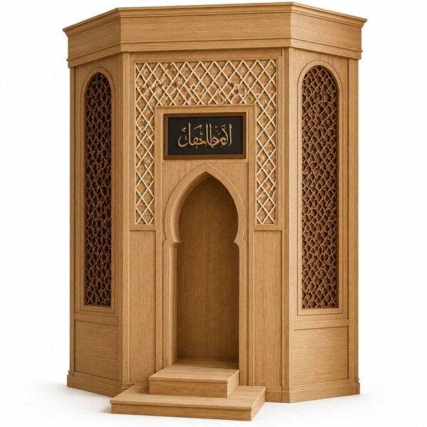 Custom Prayer Room Interior Design – Model PR-0009 – custom wooden mosque mihrab