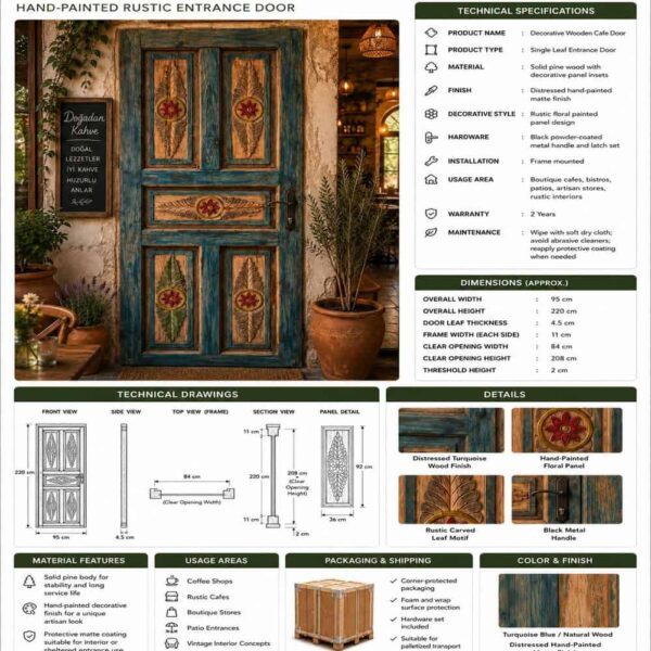 Holz-Moscheetür – Modell WDR-0030 – Detailansicht 4