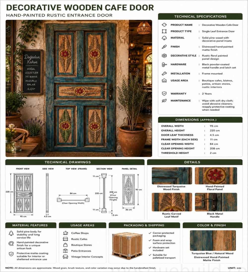 Holz-Moscheetür – Modell WDR-0030 – Detailansicht 4