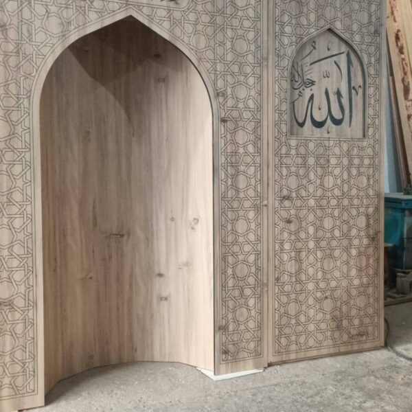 Home Prayer Room Mihrab – MDFM-02 – wooden mosque mihrab detail view 3