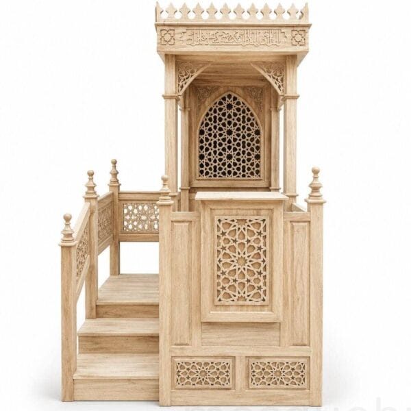 Al Noor Modern Wooden Mosque Dais – detail view 1