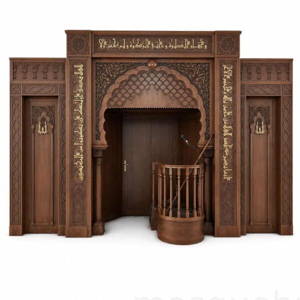Ahşap Cami Mihrap ve Minber Seti – Model WST-0004