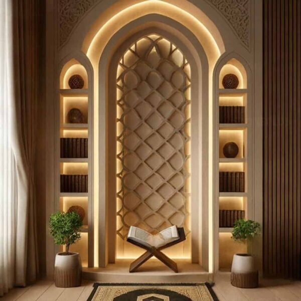 Custom Prayer Room Interior Design – Model PR-0011 – prayer room interior design detail view 4