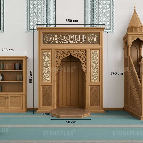 محراب مسجد خشبي – موديل WMH-0010 – عرض تفصيلي 1