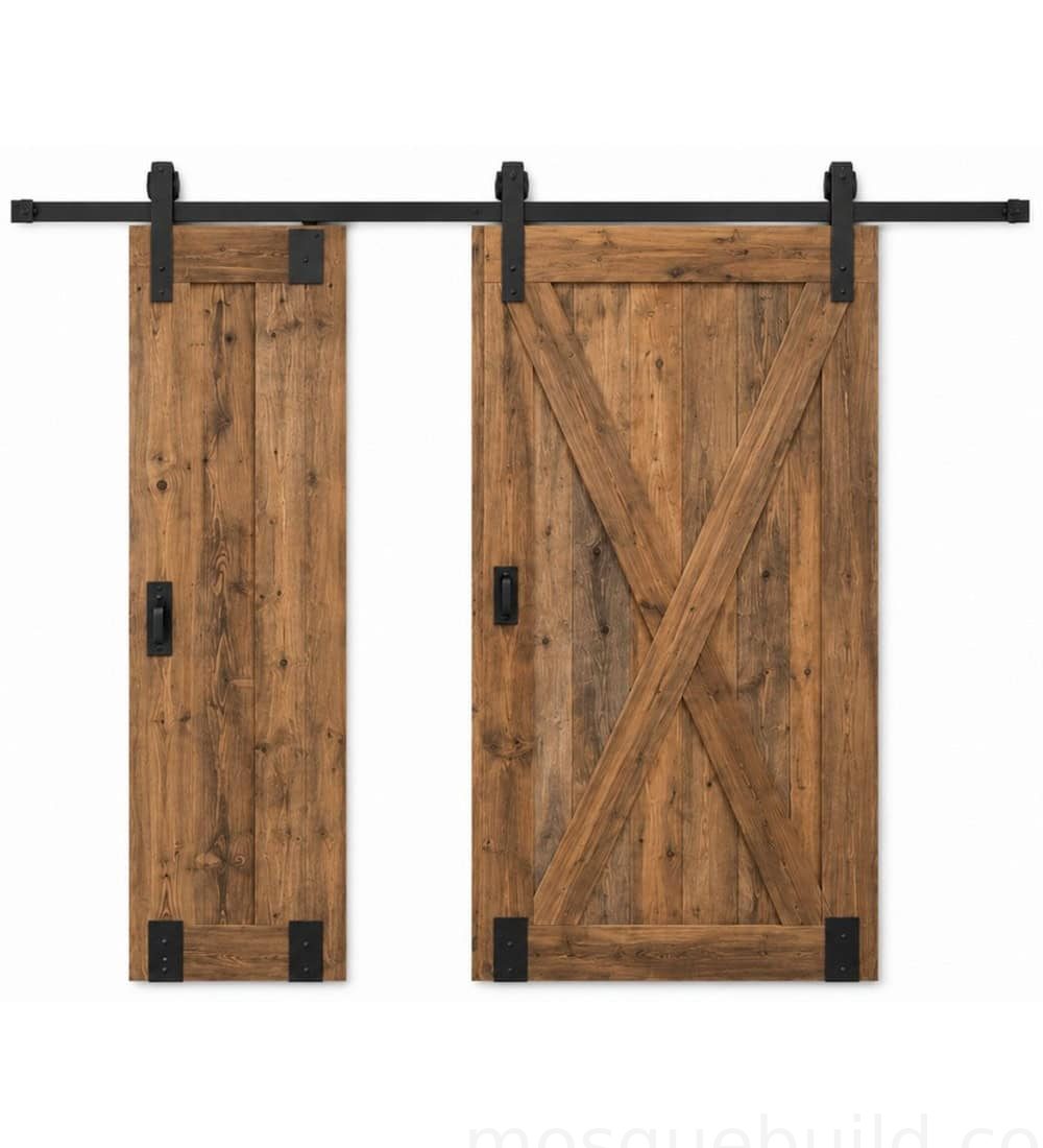 Double-Leaf Wooden Mosque Door – Model WDR-0033 | MosqueBuild باب مسجد خشبي بضلفتين – الموديل WDR-0033 – تفصيل مشروع مخصص