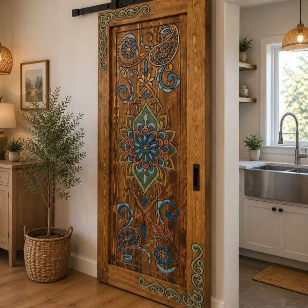 Porte de mosquée en bois – modèle WDR-0028 – Vue détaillée 2