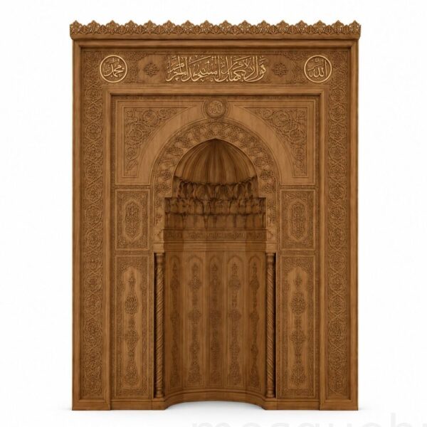 Classic Ottoman Stlye Mihrab – wooden mosque mihrab detail view 5