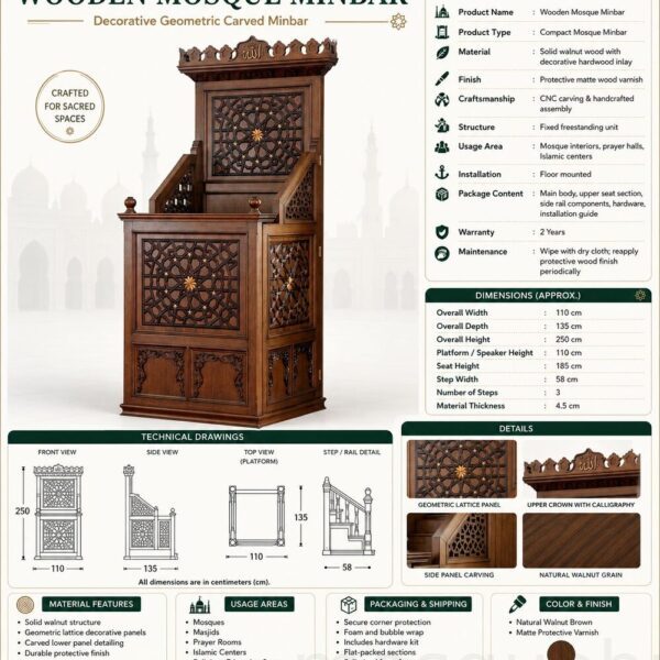 Selçuk Wood Dais Design – detail view 2