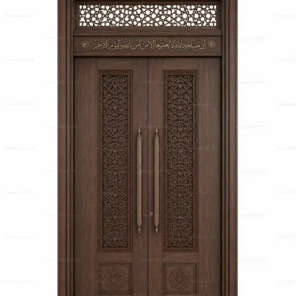 Architectural Islamic Calligraphy Mosque Door – Model DOR-260816-001 front product view