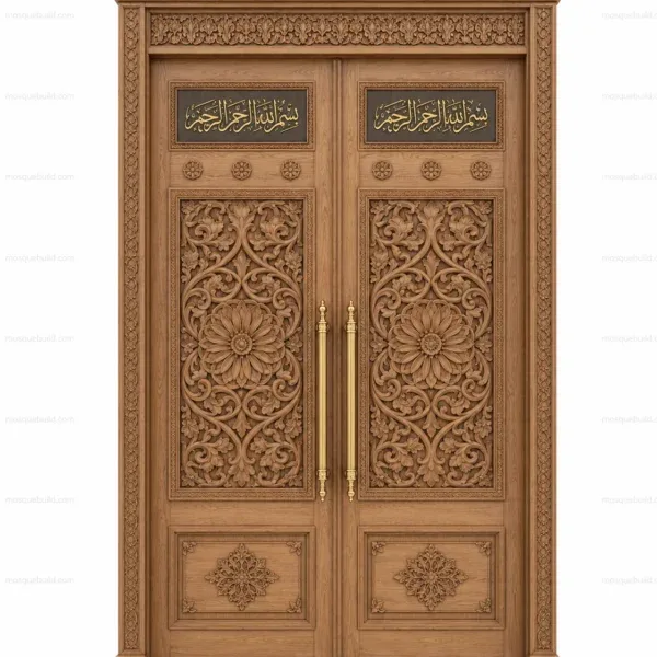 Architectural Islamic Calligraphy Mosque Door – Model DOR-260816-017 front product view