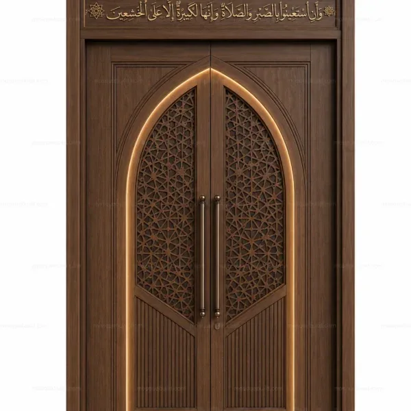 Calligraphic Islamic Calligraphy Mosque Door – Model DOR-260816-006 front product view