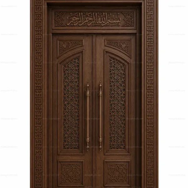 Calligraphic Islamic Calligraphy Mosque Door – Model DOR-260816-030 front product view