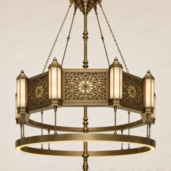 Contemporary Modern Islamic Mosque Chandelier – Model CHD-260816-004 front product view