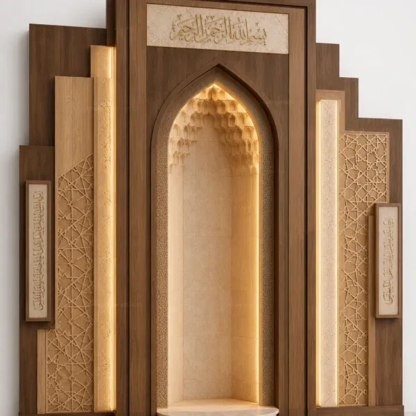 Contemporary Modern Mosque Mihrab – Model MIH-260816-007 front product view