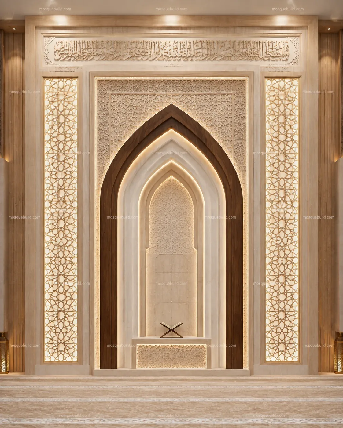 Contemporary Modern Mosque Mihrab – Model MIH-260816-023 – Main محراب مسجد حديث معاصر – Model MIH-260816-023 منظر أمامي للمنتج