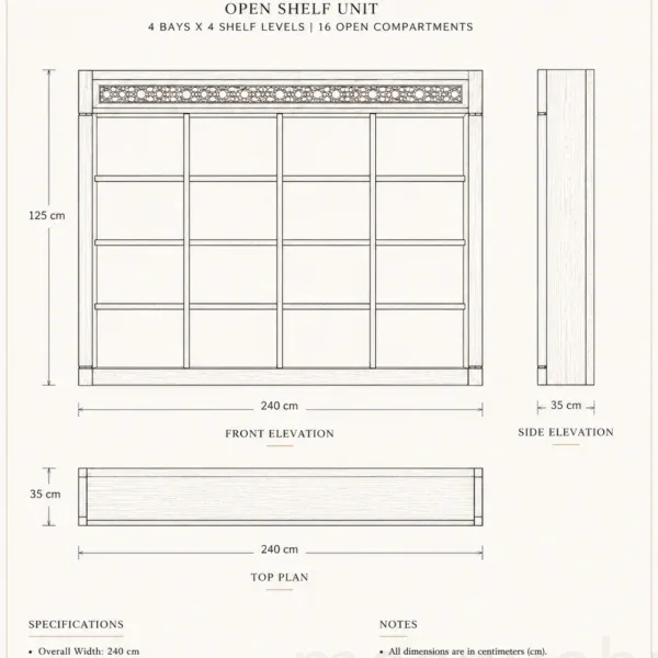 Entrance Custom Wooden Mosque Shoe Cabinet – Model SHR-260816-005 technical presentation with project-specific dimensions