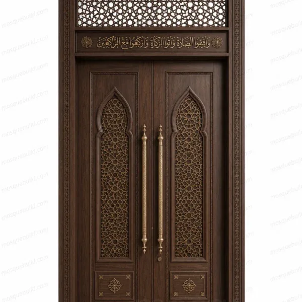 Geometric Islamic Calligraphy Mosque Door – Model DOR-260816-026 front product view