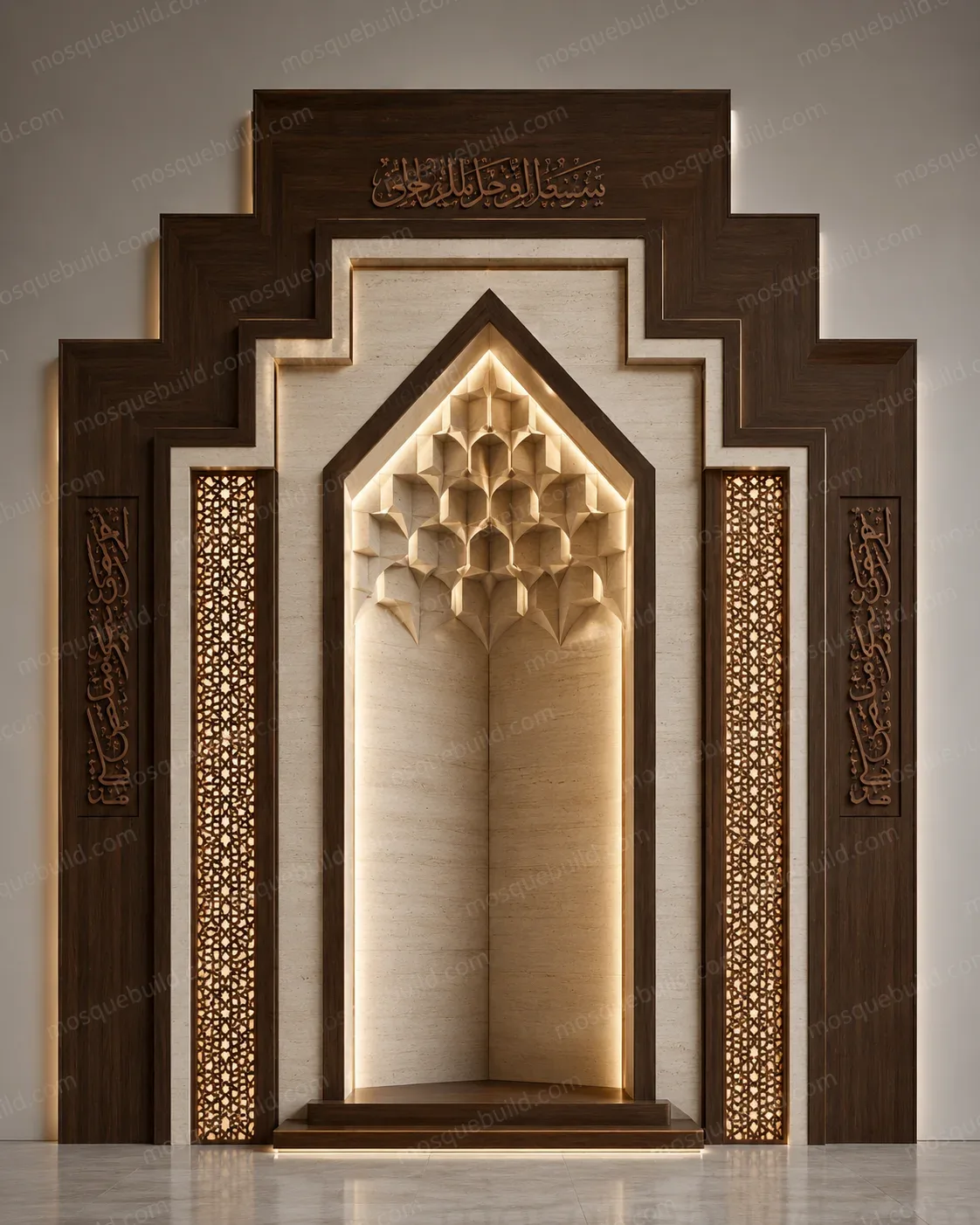 Geometric Modern Mosque Mihrab – Model MIH-260816-010 – Main Geometrik Modern Cami Mihrabı – Model MIH-260816-010 ürün ön görünümü