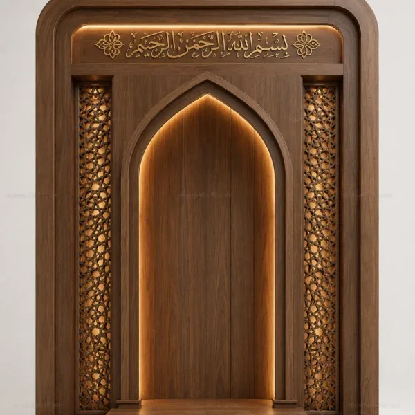 Geometric Modern Mosque Mihrab – Model MIH-260816-042 front product view