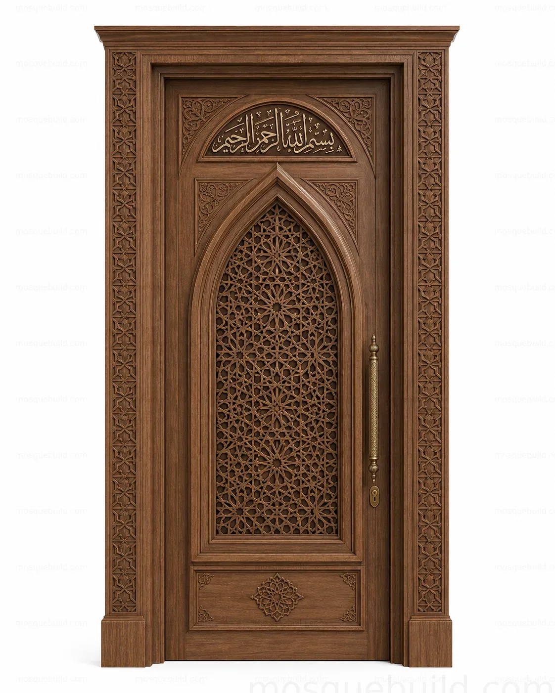 Grand Entrance Islamic Calligraphy Mosque Door – Model DOR-260816-032 – Main Grand Entrance Islamic Calligraphy Mosque Door – Model DOR-260816-032 front product view