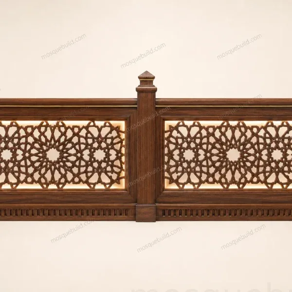 Lattice Wooden Mosque Wall Cladding & Separator – Model WCL-260816-001 front product view