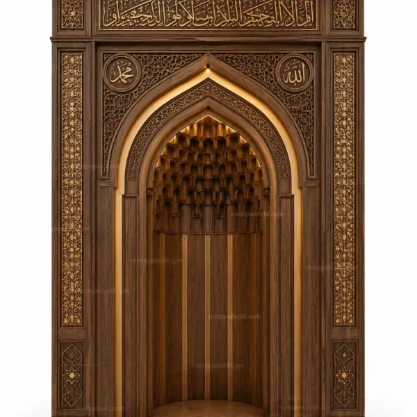 Layered Modern Mosque Mihrab – Model MIH-260816-035 front product view