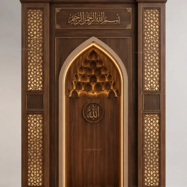 Layered Modern Mosque Mihrab – Model MIH-260816-043 front product view