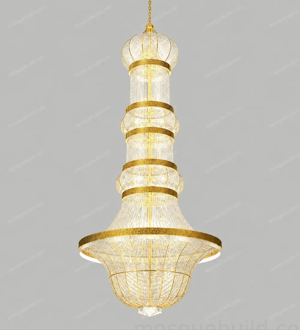 Minaret-Form Crystal Mosque Chandelier front product view