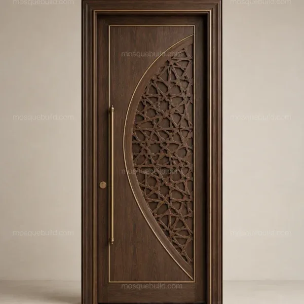 Arabesque Carved Wooden Mosque Door front product view