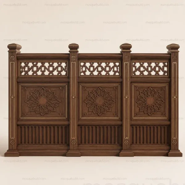 Modular Wooden Mosque Wall Cladding & Separator – Model WCL-260816-004 front product view
