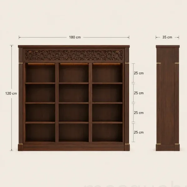 Panelled Custom Wooden Mosque Shoe Cabinet – Model SHR-260816-003 product gallery view