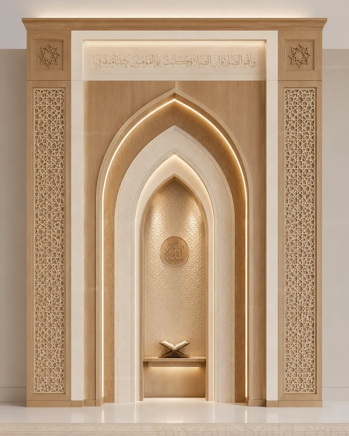 Refined Modern Mosque Mihrab – Model MIH-260816-008 – Main Veredelter moderner Moschee-Mihrab – Model MIH-260816-008 Produktansicht von vorne