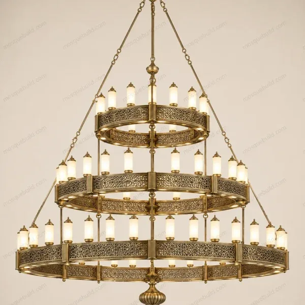 Ring Modern Islamic Mosque Chandelier – Model CHD-260816-001 front product view