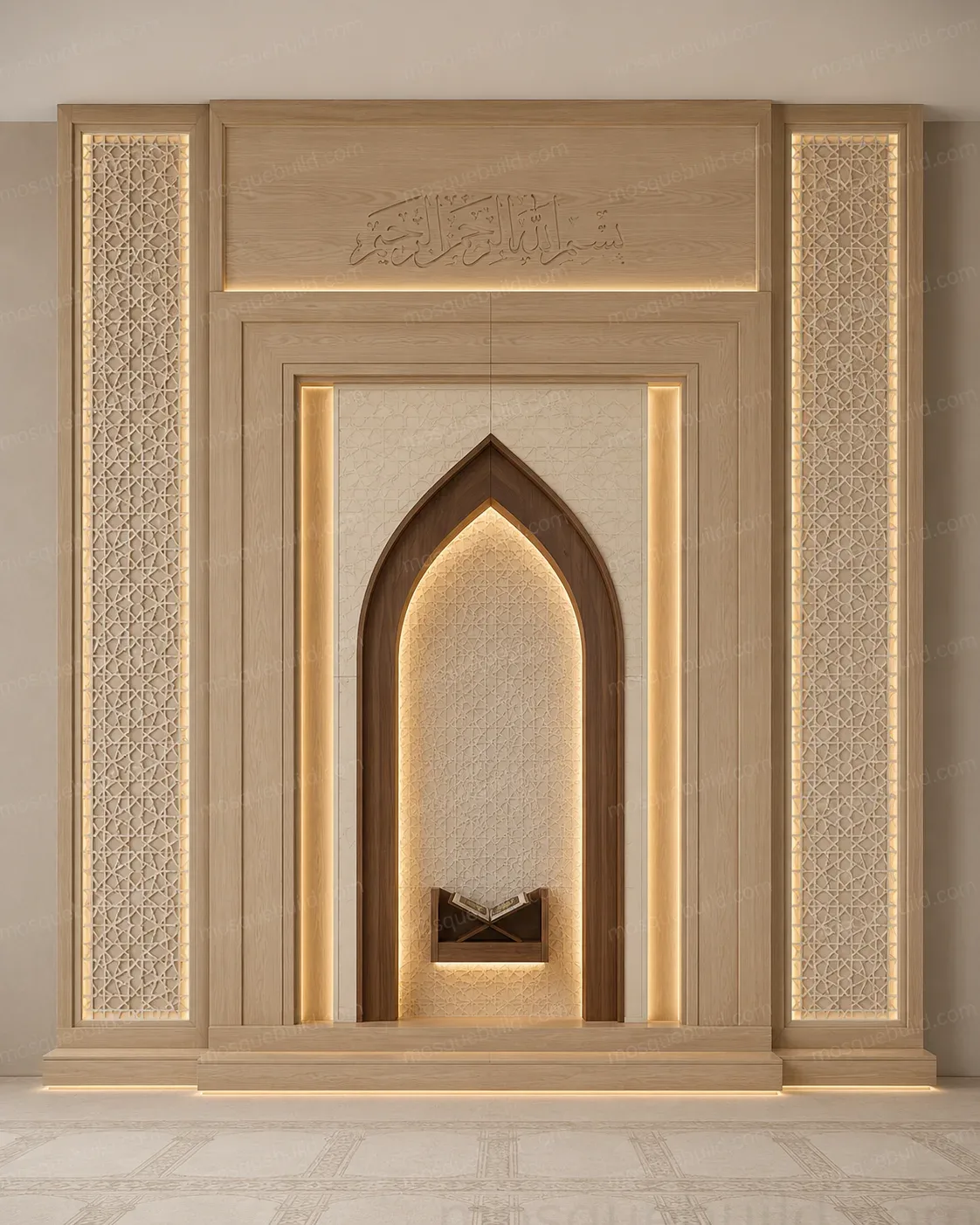 Sculptural Modern Mosque Mihrab – Model MIH-260816-013 – Main Heykelsi Modern Cami Mihrabı – Model MIH-260816-013 ürün ön görünümü