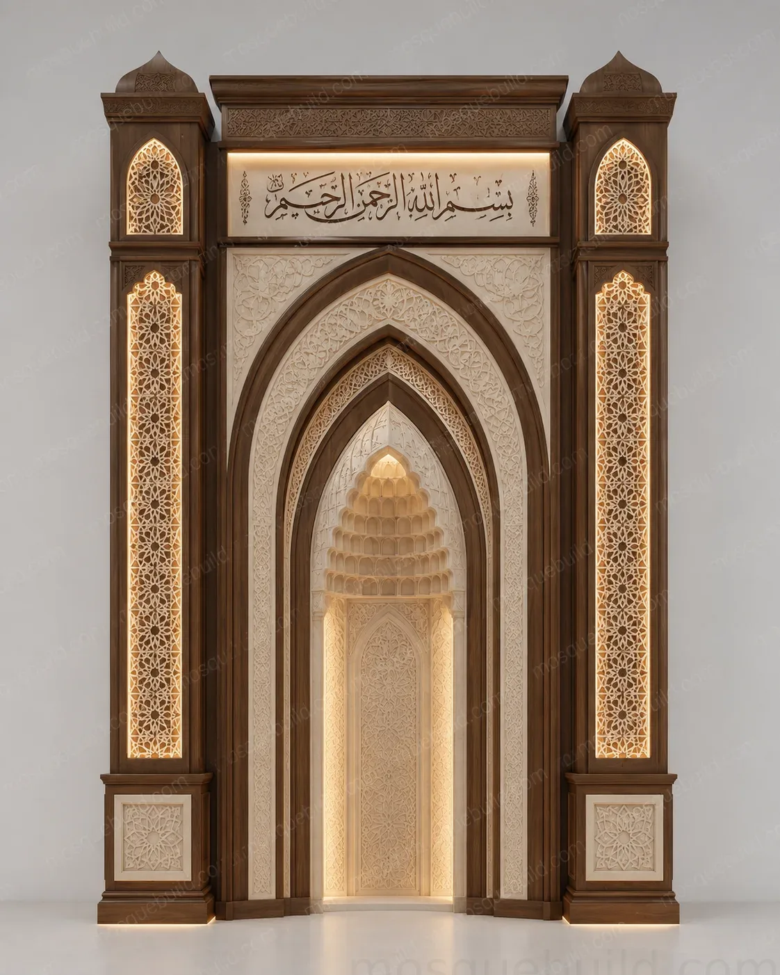 Sculptural Modern Mosque Mihrab – Model MIH-260816-021 – Main Современный скульптурный михраб для мечети – Model MIH-260816-021 вид изделия спереди