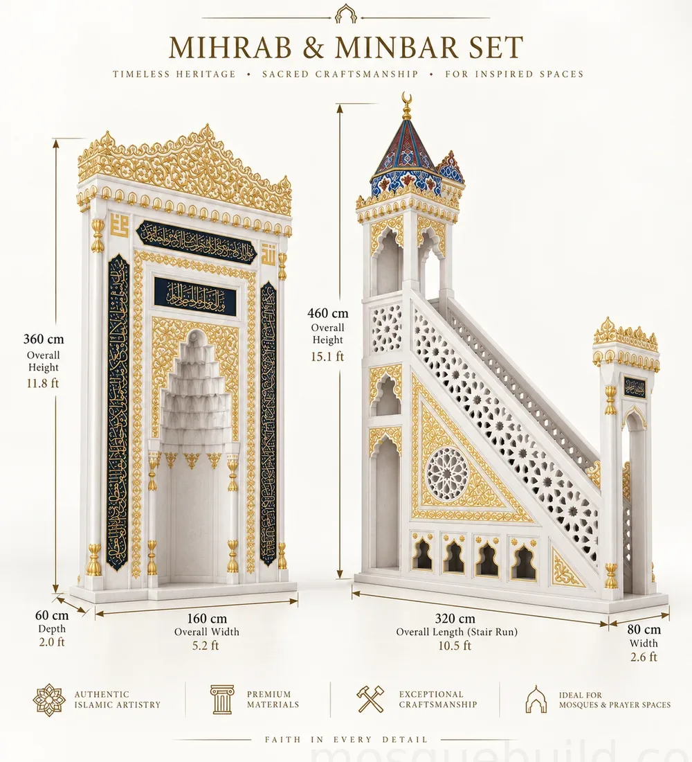 05-mihrab-minber-olculu-perspektif Ottoman marble mihrab and minbar set MB-MP07 perspective dimensions