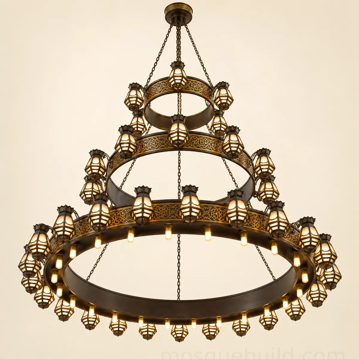 Three-Tier Arabesque Lantern Mosque Chandelier - 1