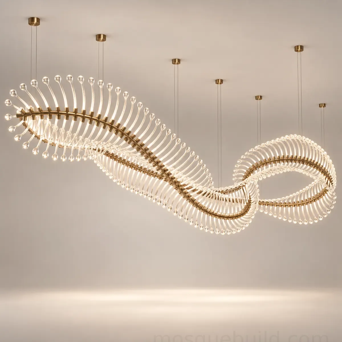 Handcrafted Glass Wave Sculpture Chandelier - 1